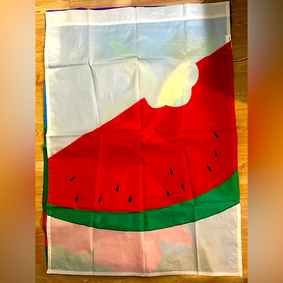 Other - NWOT Large Outdoor Flags - Fun Designs! Watermelon, Hummingbird, Ice Cream! Cute